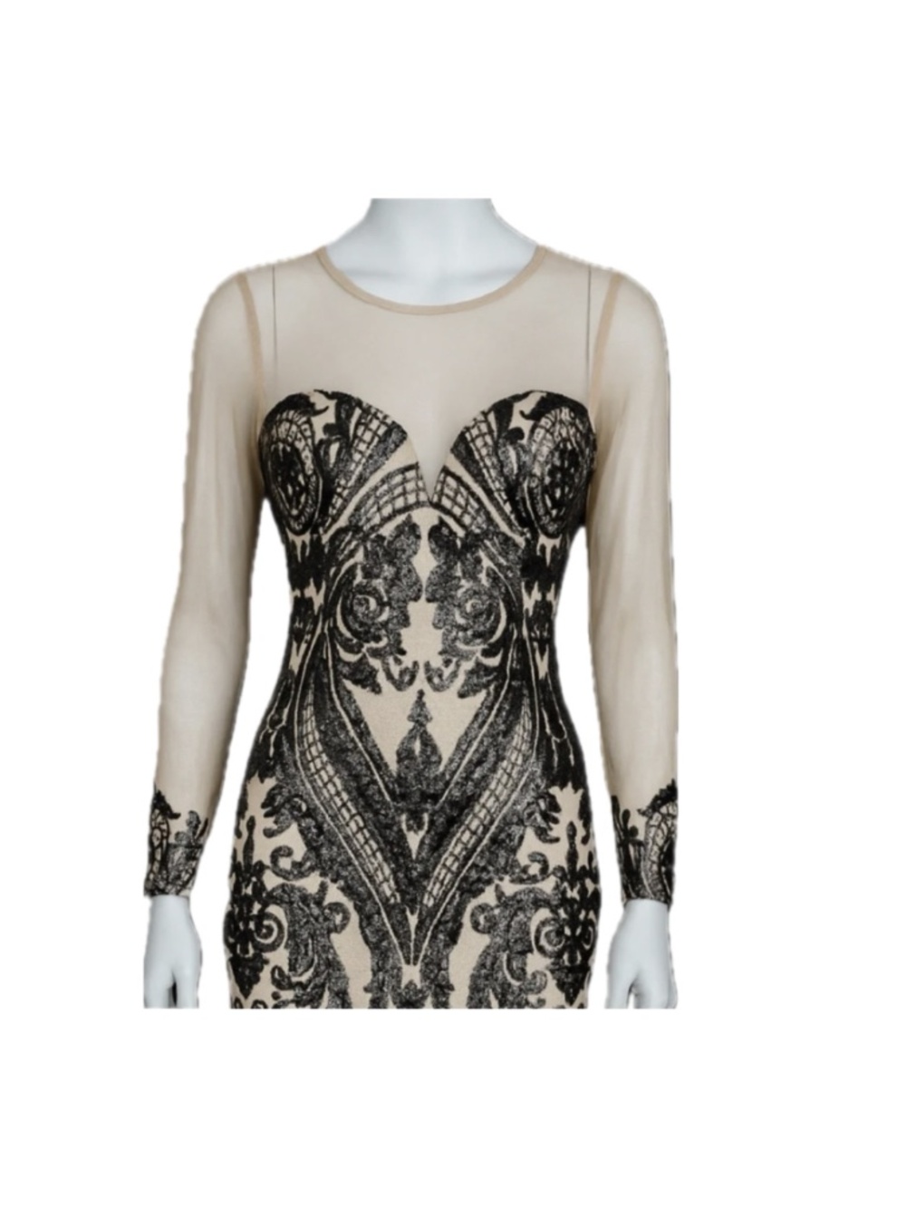 Stunning Sequin & Beaded Mesh Dress – Size Small – NWOT